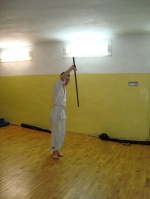 Sebastian wykonuje uke nagashi
